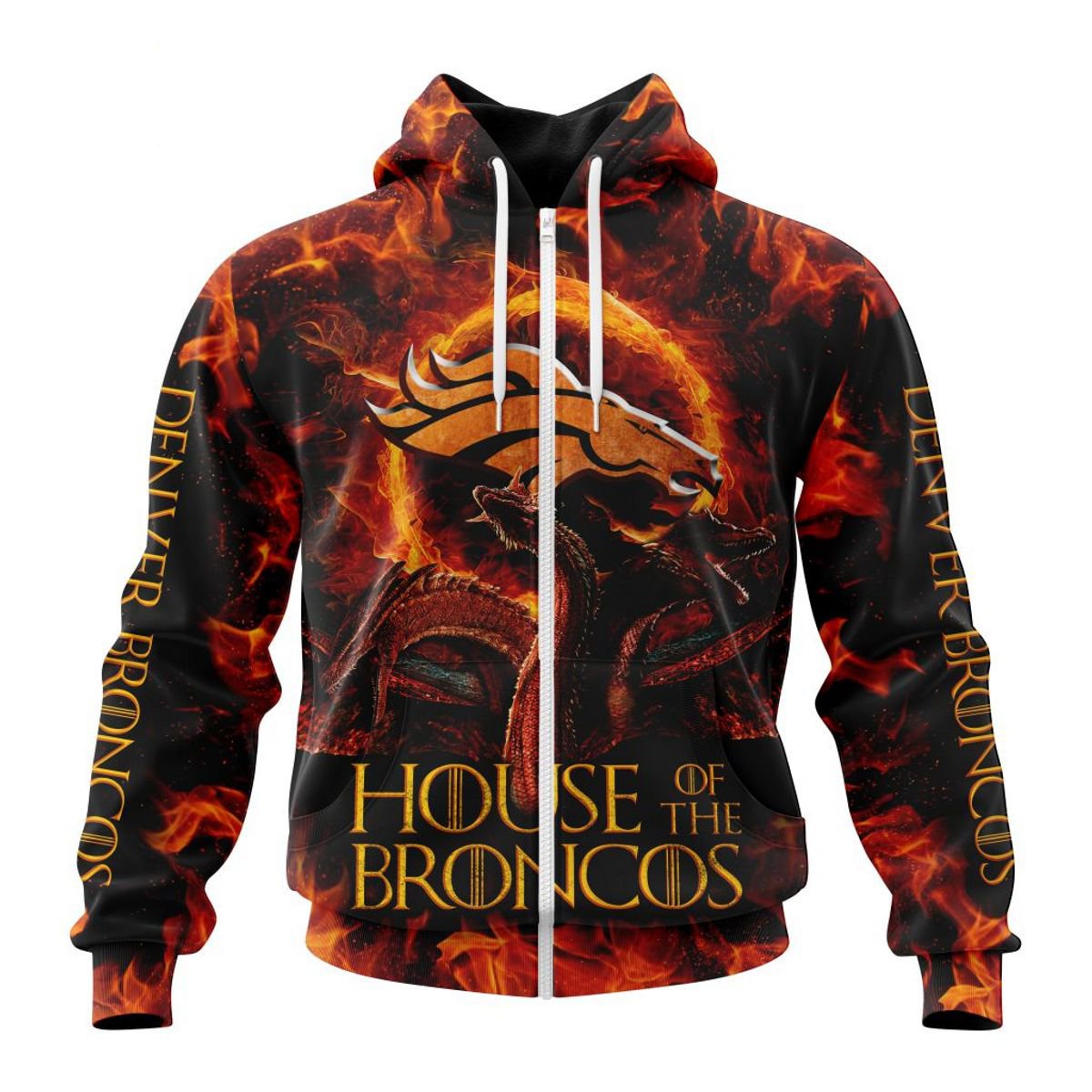 DENVER BRONCOS GAME OF THRONES – HOUSE OF THE BRONCOS 3D HOODIE