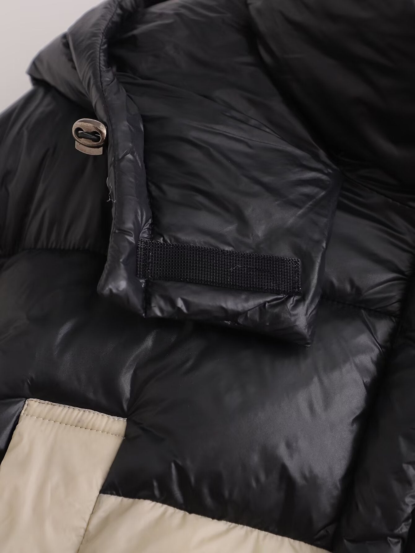Women Clothing Thick Contrast Color Hooded Cotton Coat Winter Short Western Cotton Padded Jacket