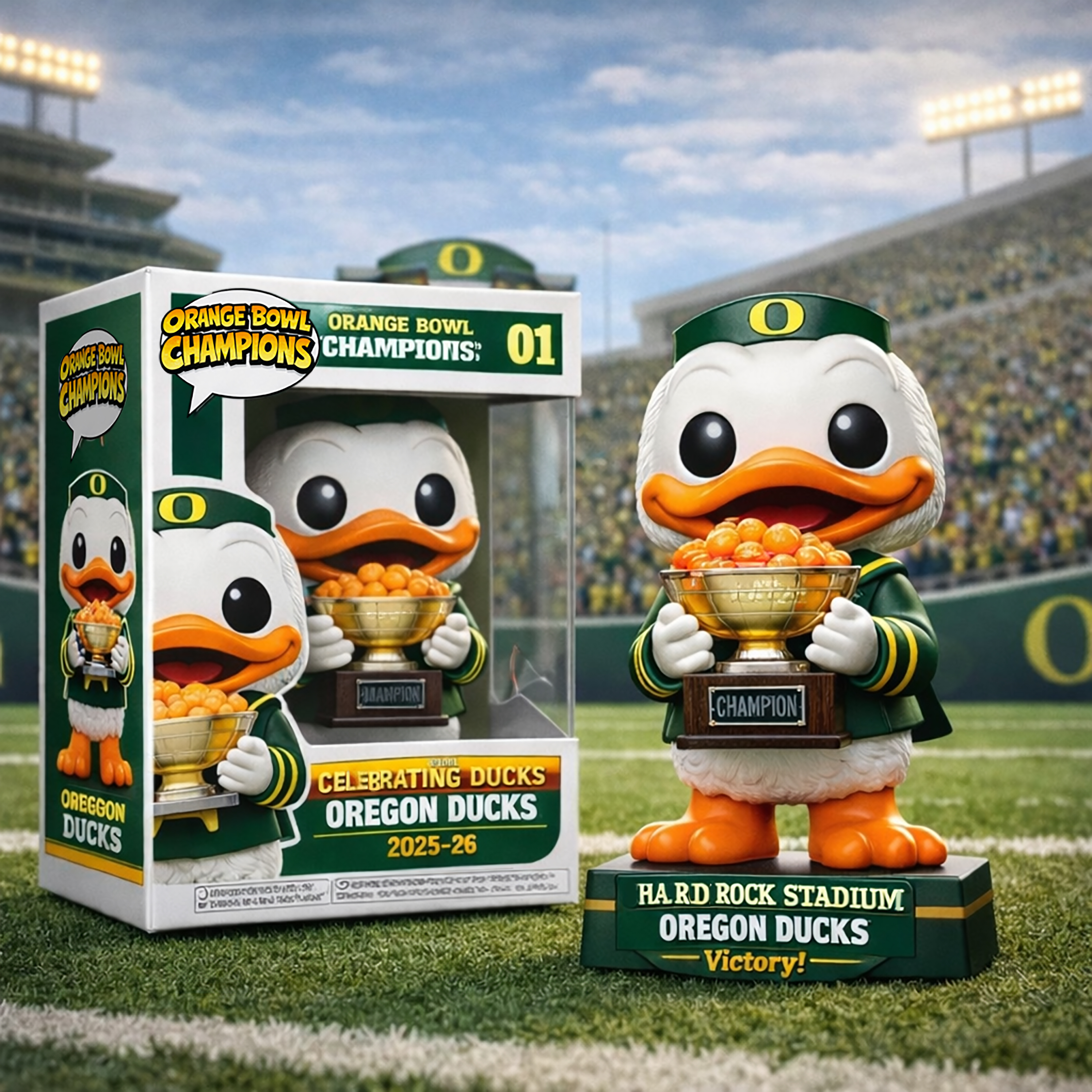 Oregon Ducks Orange Bowl Champions Figure