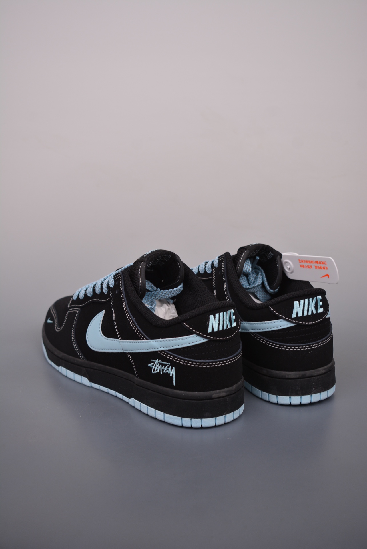 Stussy x Nike By You SB Dunk Low Retro SP Black and Blue Embroidery KK1888-012