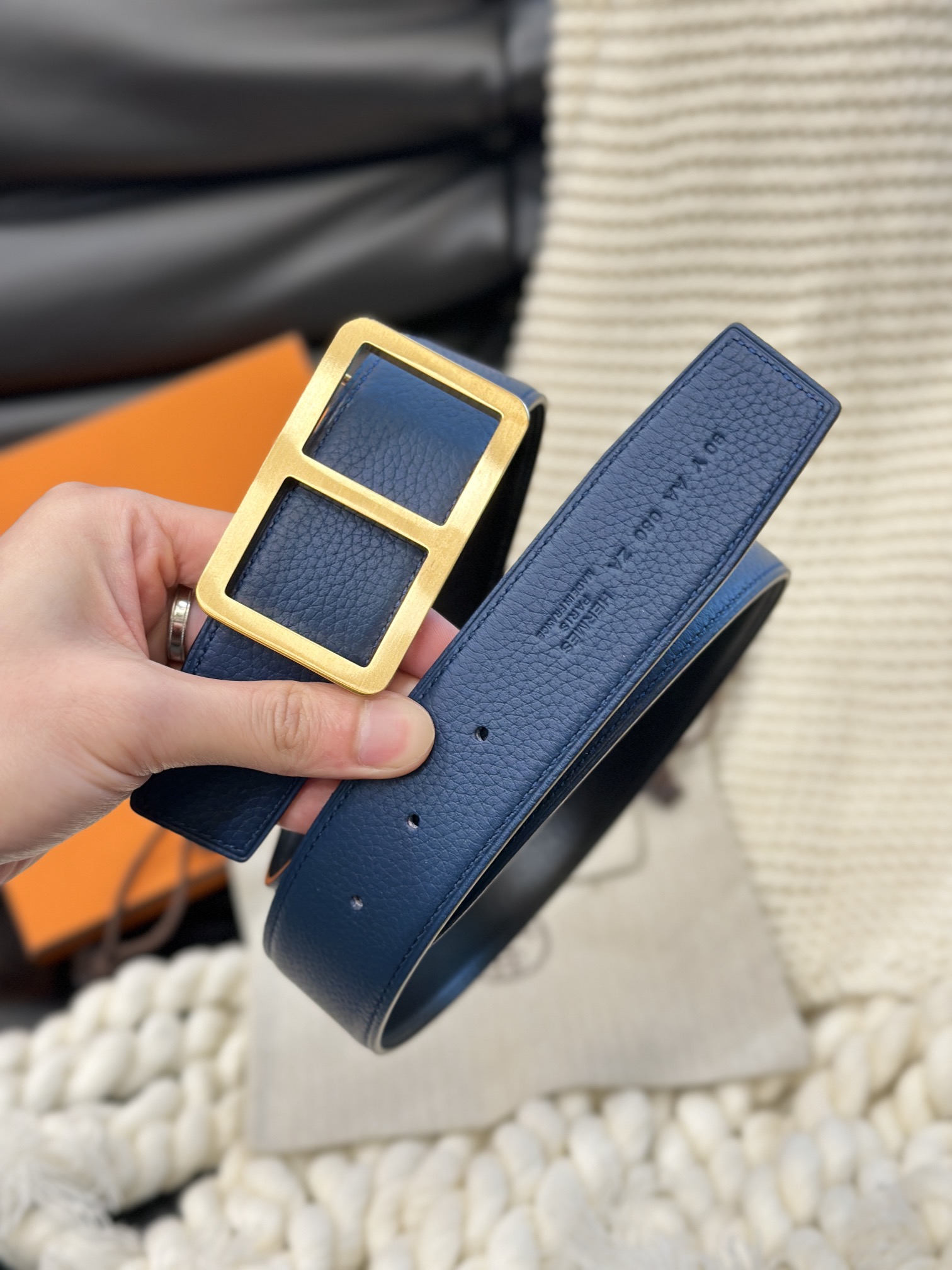 Hermès Men's Double-Faced Cowhide Belt
