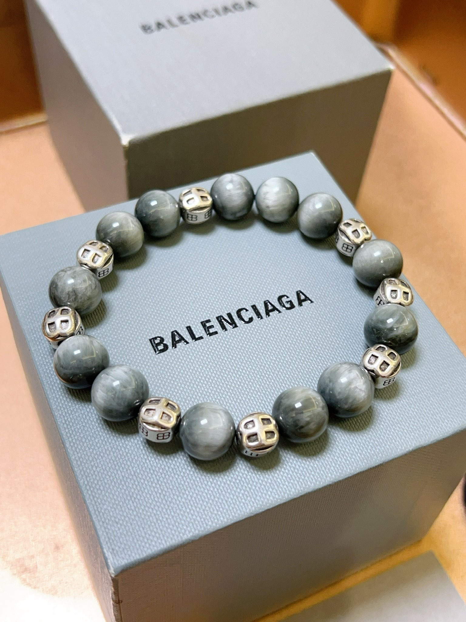 Balenciaga Natural Moonstone Thai Silver Style Bracelet
