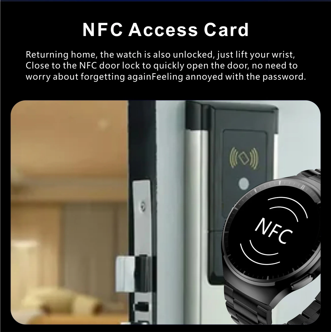 2023 New men's watch Bluetooth Call smartwatch 1.62inch full screen touch voice assistant NFC480*480 HD screen for Huawei Xiaomi