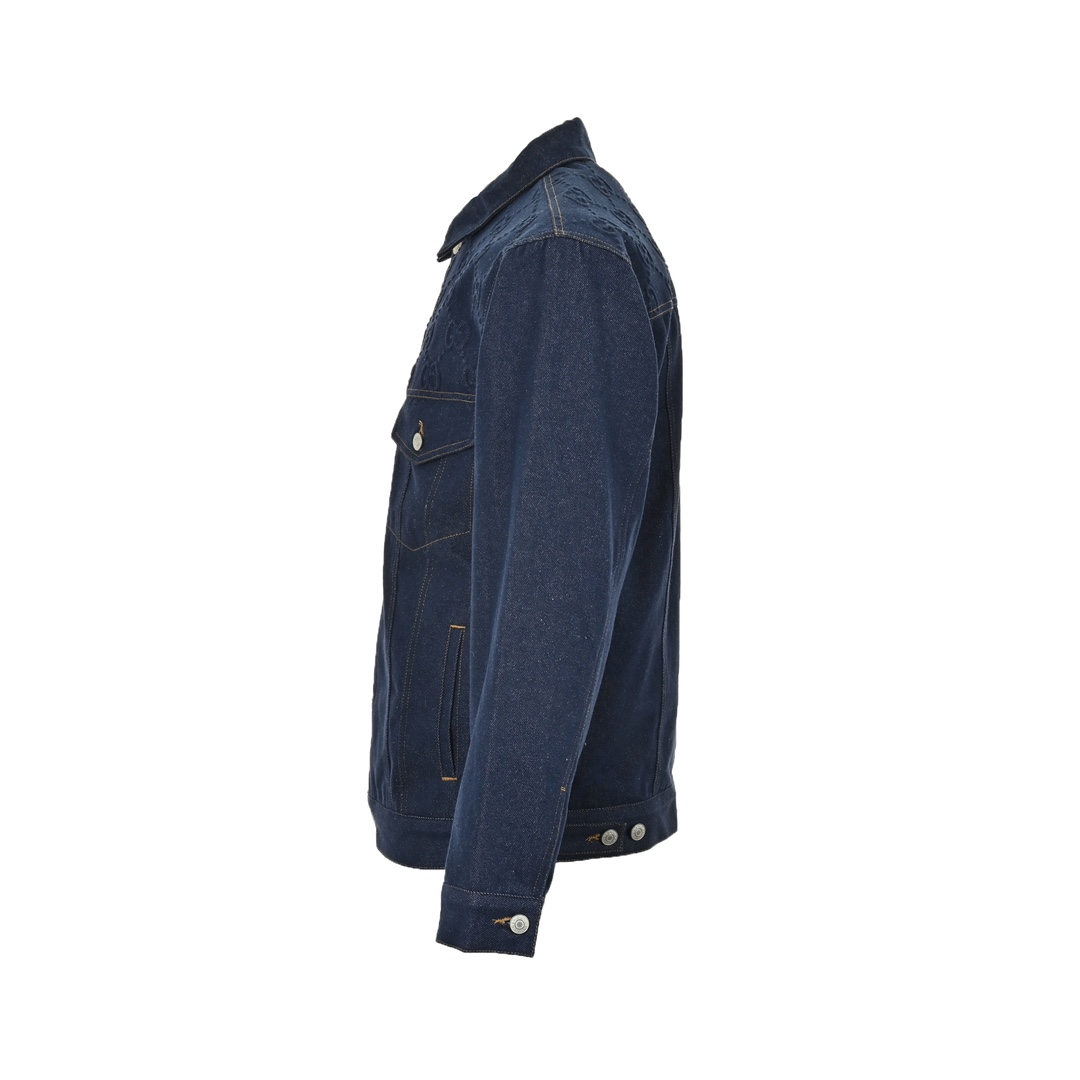 Gucci 24Fw embossed logo denim jacket