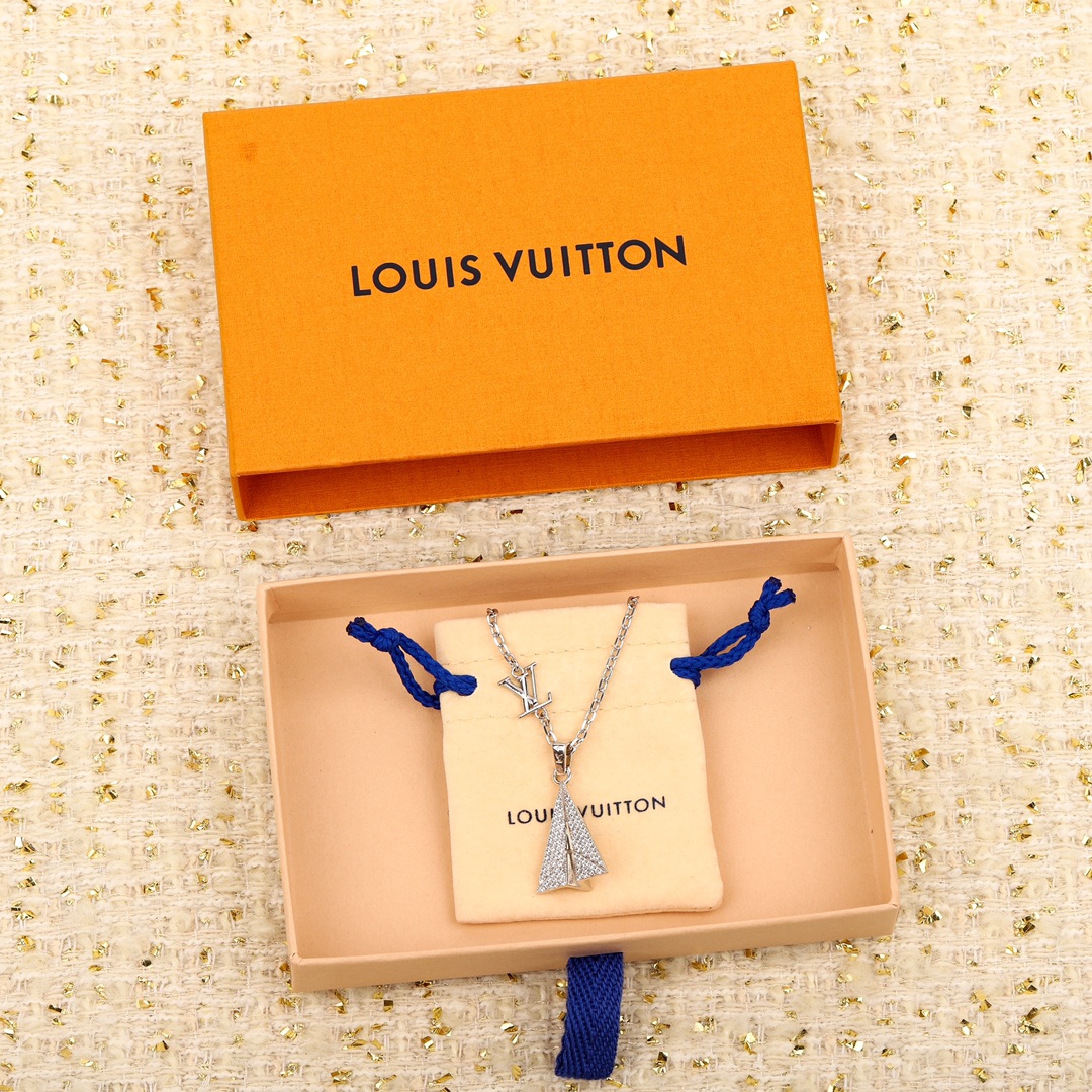 Louis Vuitton Paperplane Folding Airplane Necklace