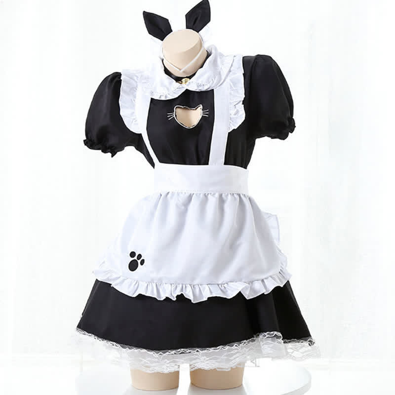 Cosplay Kitty Lolita Hollow Maid Ruffle Costume Dress