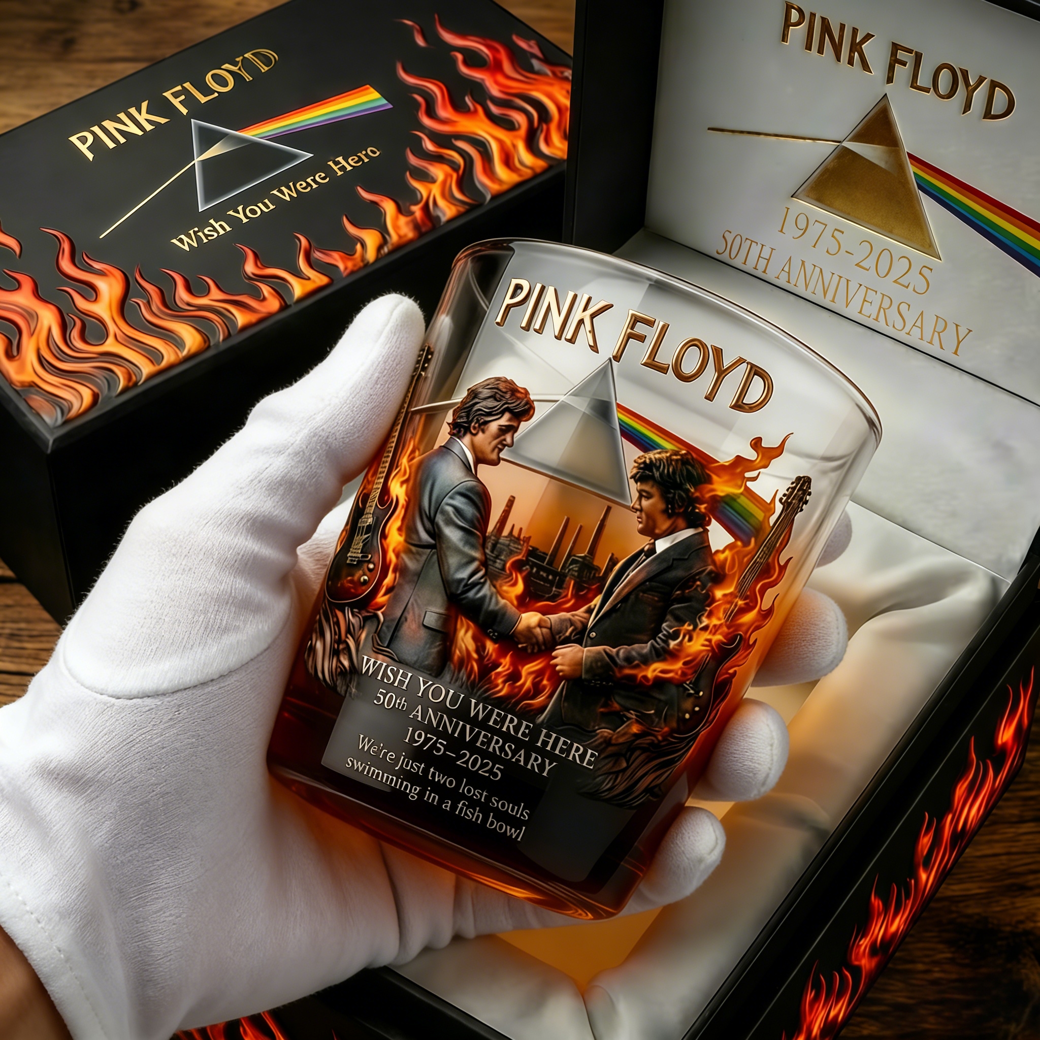 Pink Floyd 'Wish You Were Here' 50th Anniversary Whiskey Glass