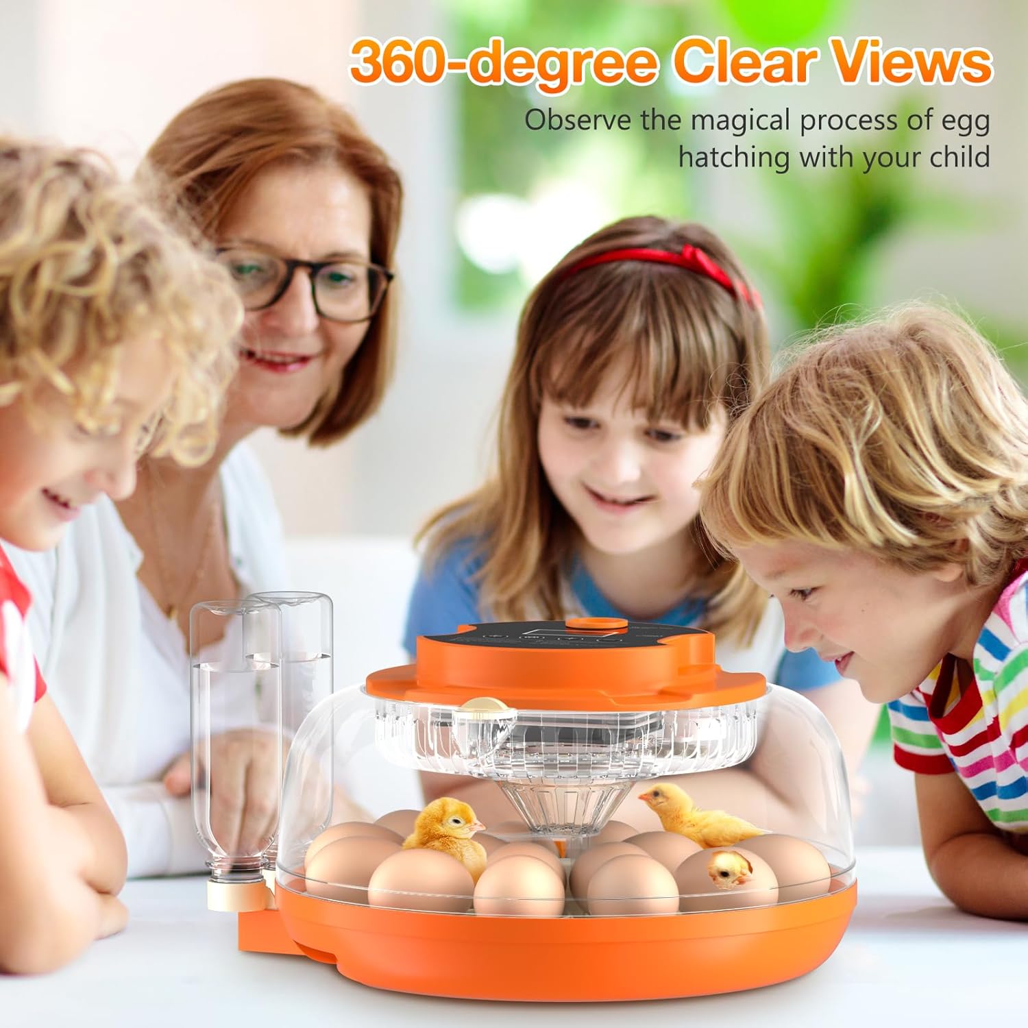 18 Egg Incubator with Automatic Egg Turning and Humidity Control, Incubators for Hatching Eggs, Chicken, Ducks, Goose, Pigeon, Quail, Parrot Incubator for Farm