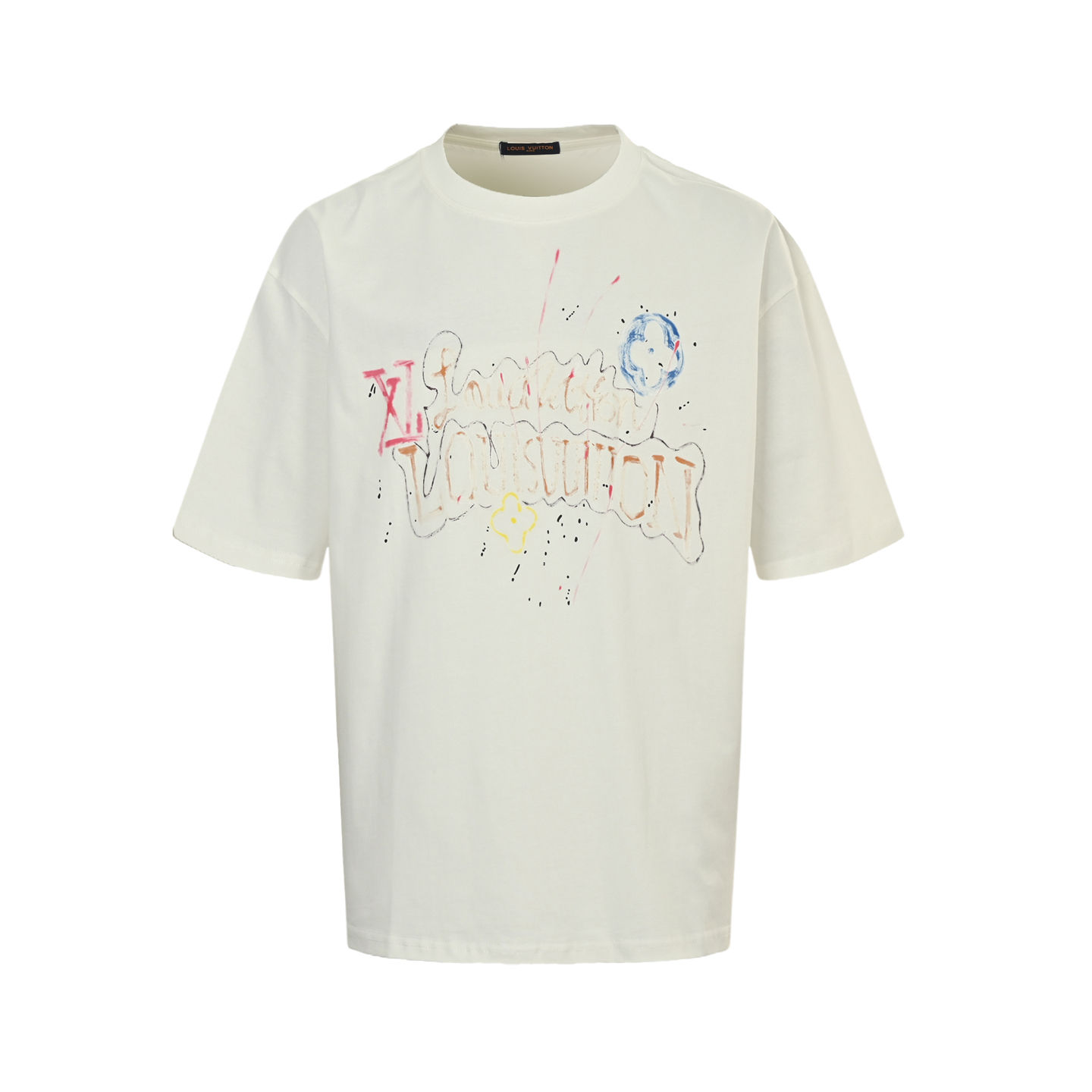 Louis Vuitton 25ss painted lettering short-sleeved shirt