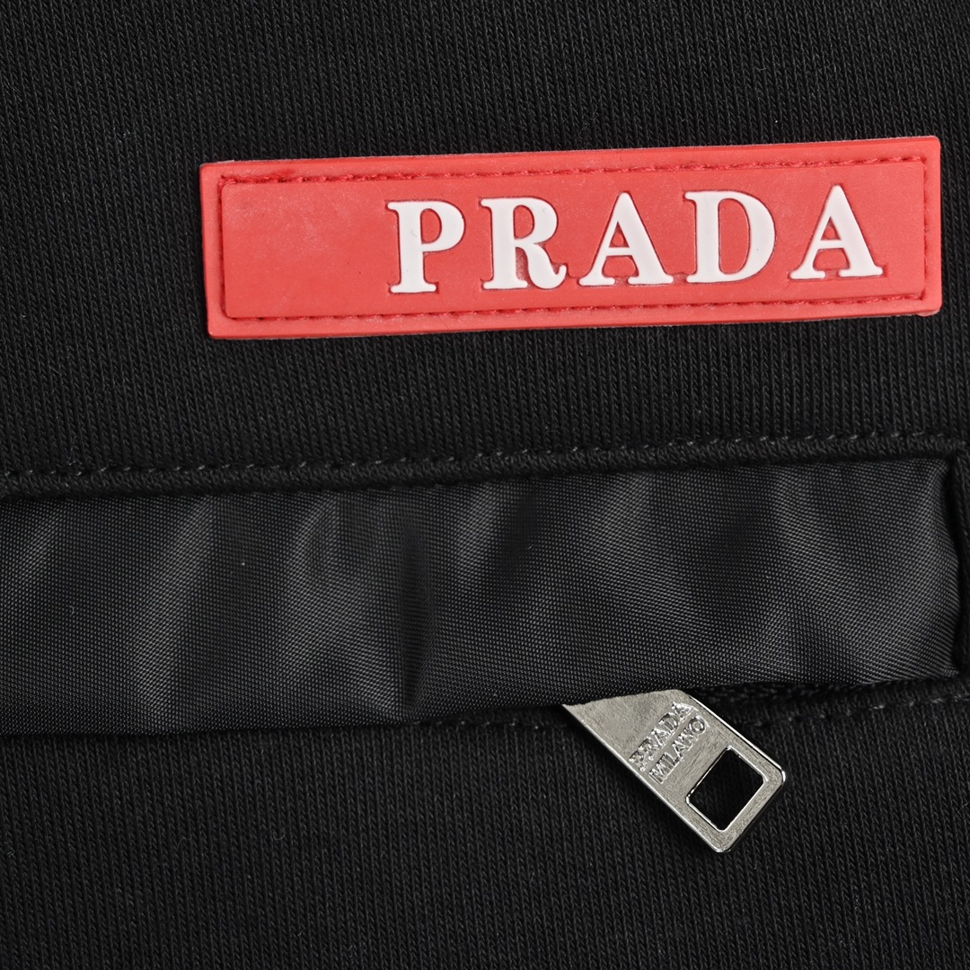 Prada 22Fw triangle logo velvet trousers
