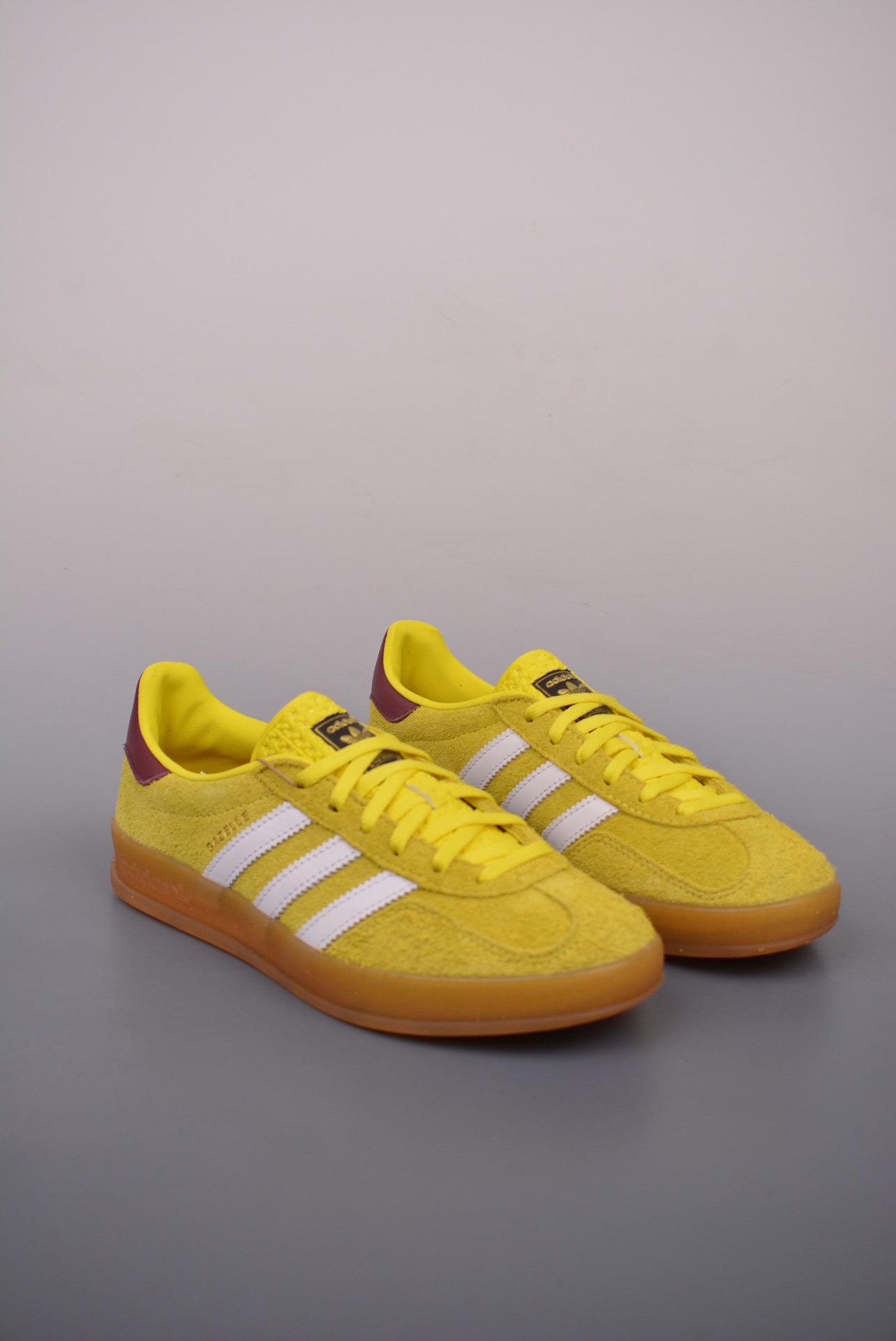 Adidas Gazelle Indoor Trainers Bright Yellow Burgundy IE1369