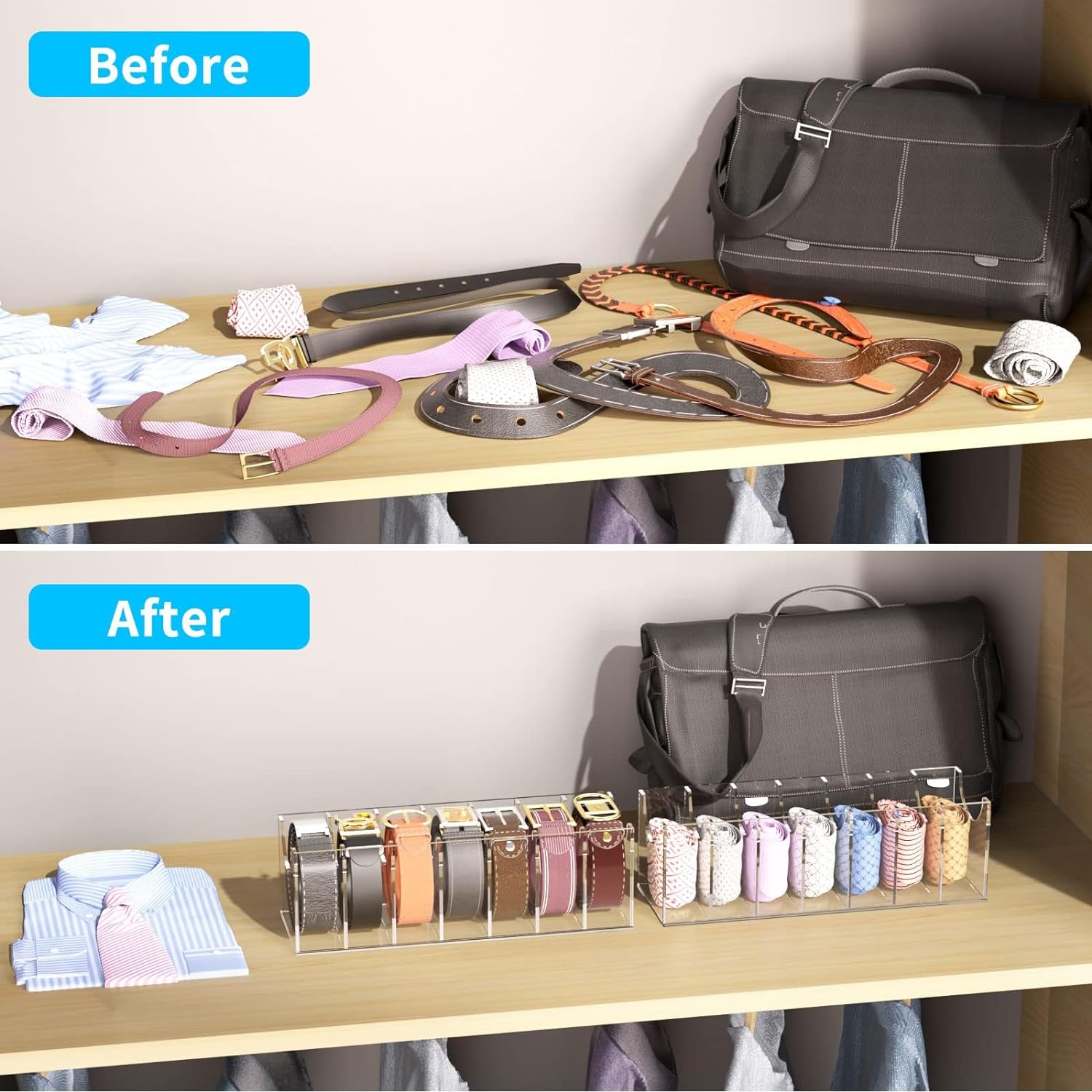 🤩Acrylic Belt Storage Holder for The Closet