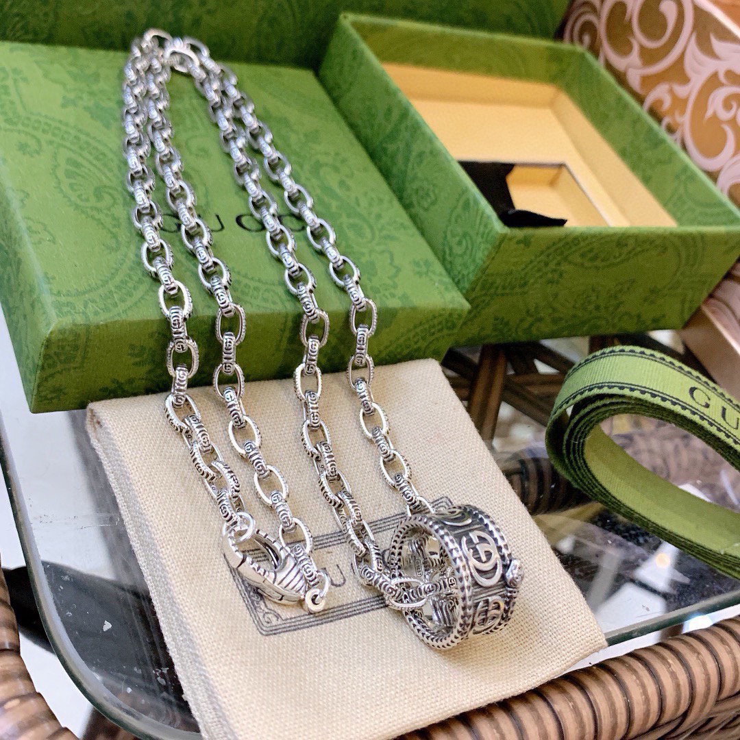 Gucci Anger Forest Series GG Ring Chain Necklace
