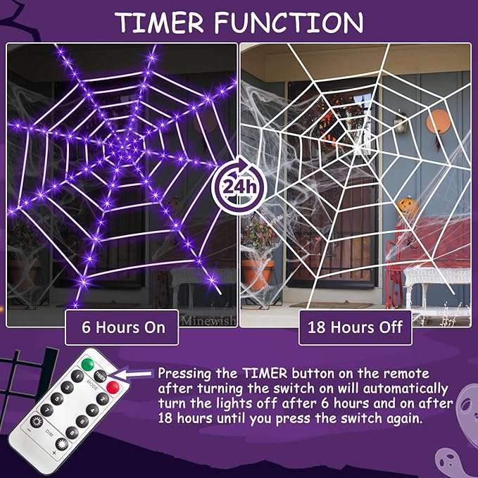 🔥On Sale🔥Halloween Decorations Spider Web Lights