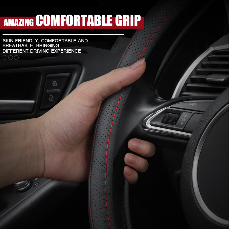 🚗Car Odorless Leather Car Steering Wheel Cover