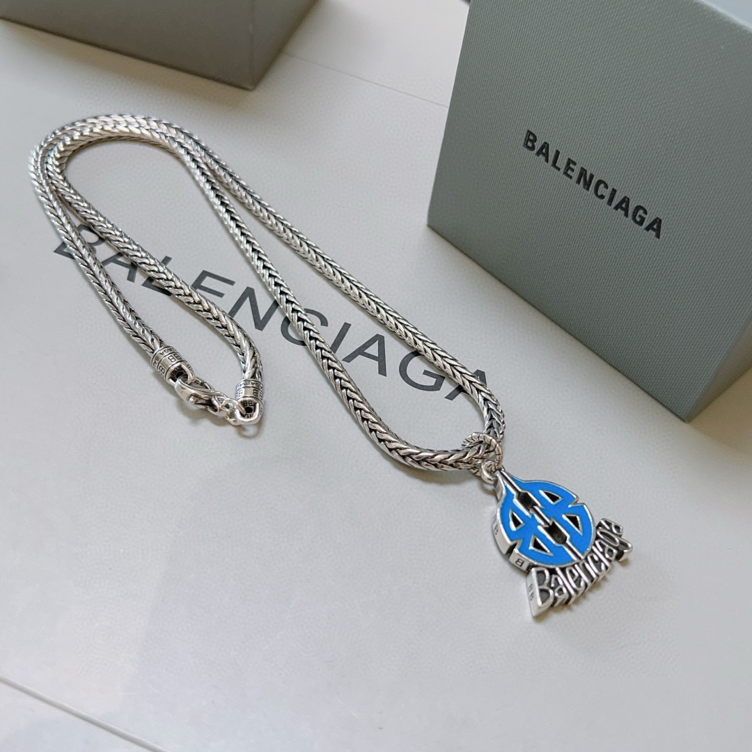 Balenciaga Blue BB Vintage Necklace