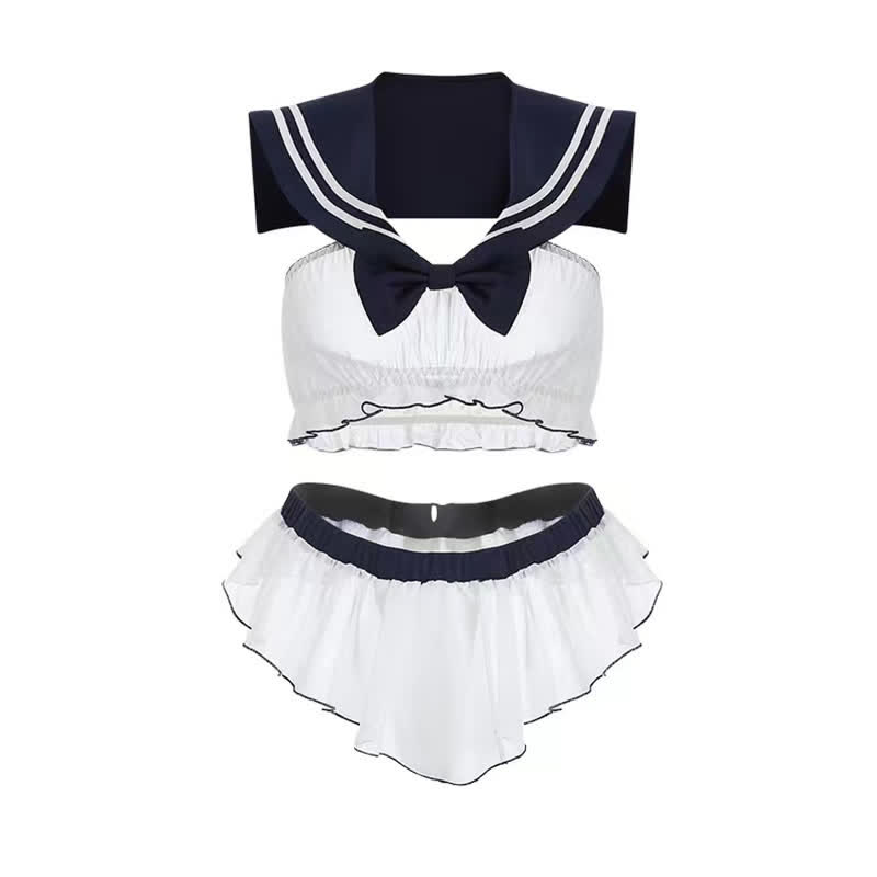 Sailor Collar Chiffon Cosplay Uniform Lingerie