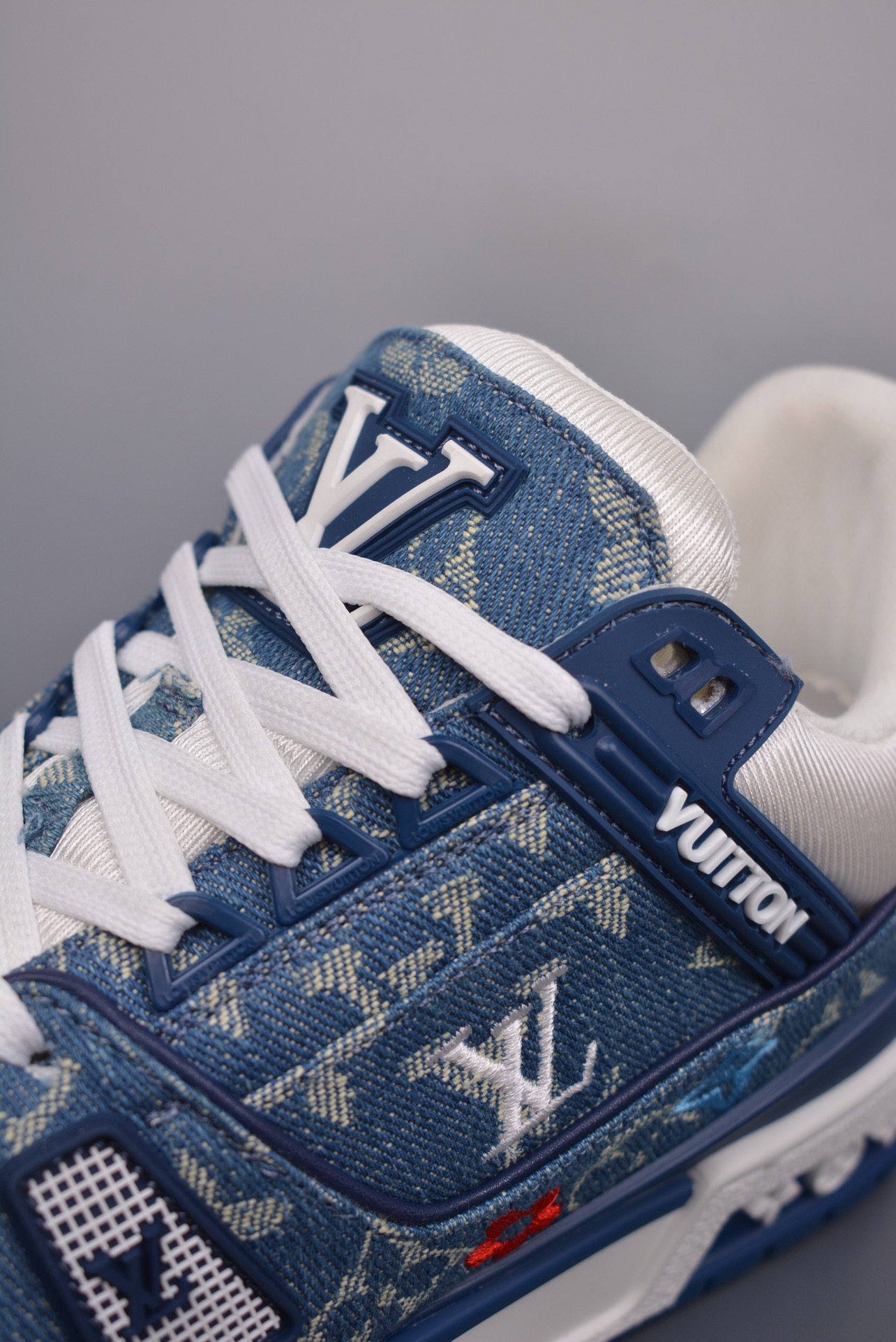 Louis Vuitton Trainer Sneaker Low Denim Blue Jacquard 1A7S51