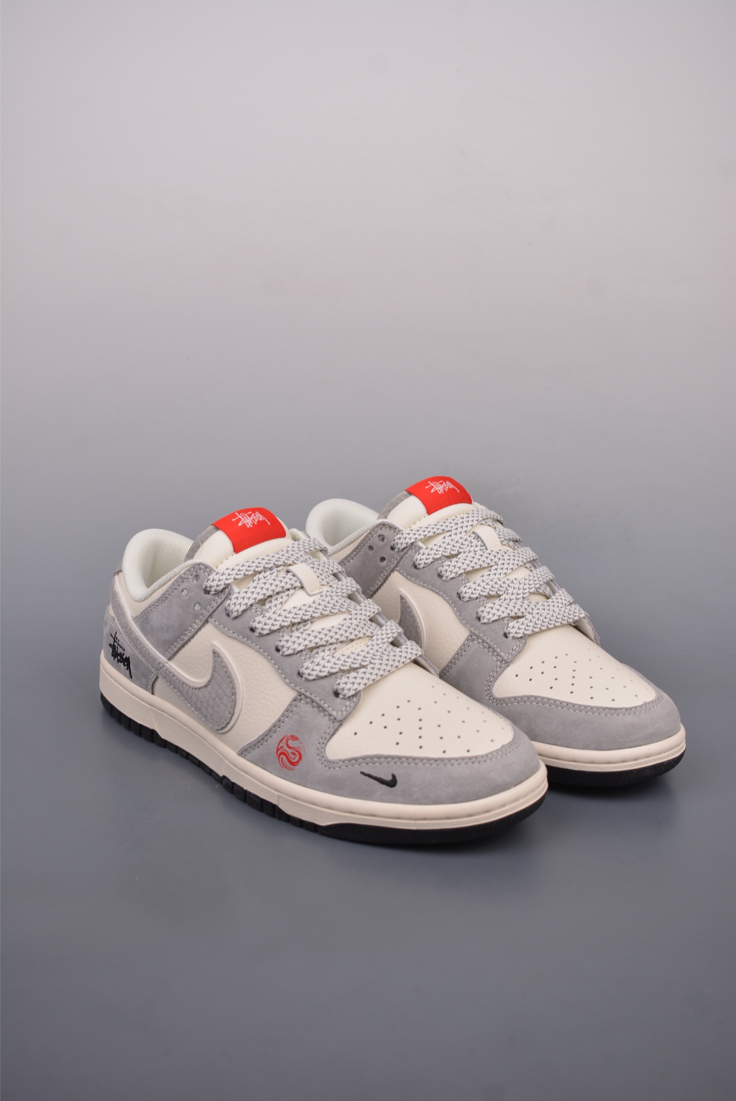 Stussy x Nike By You SB Dunk Low Year of the Snake Beige and Gray XX3168-117