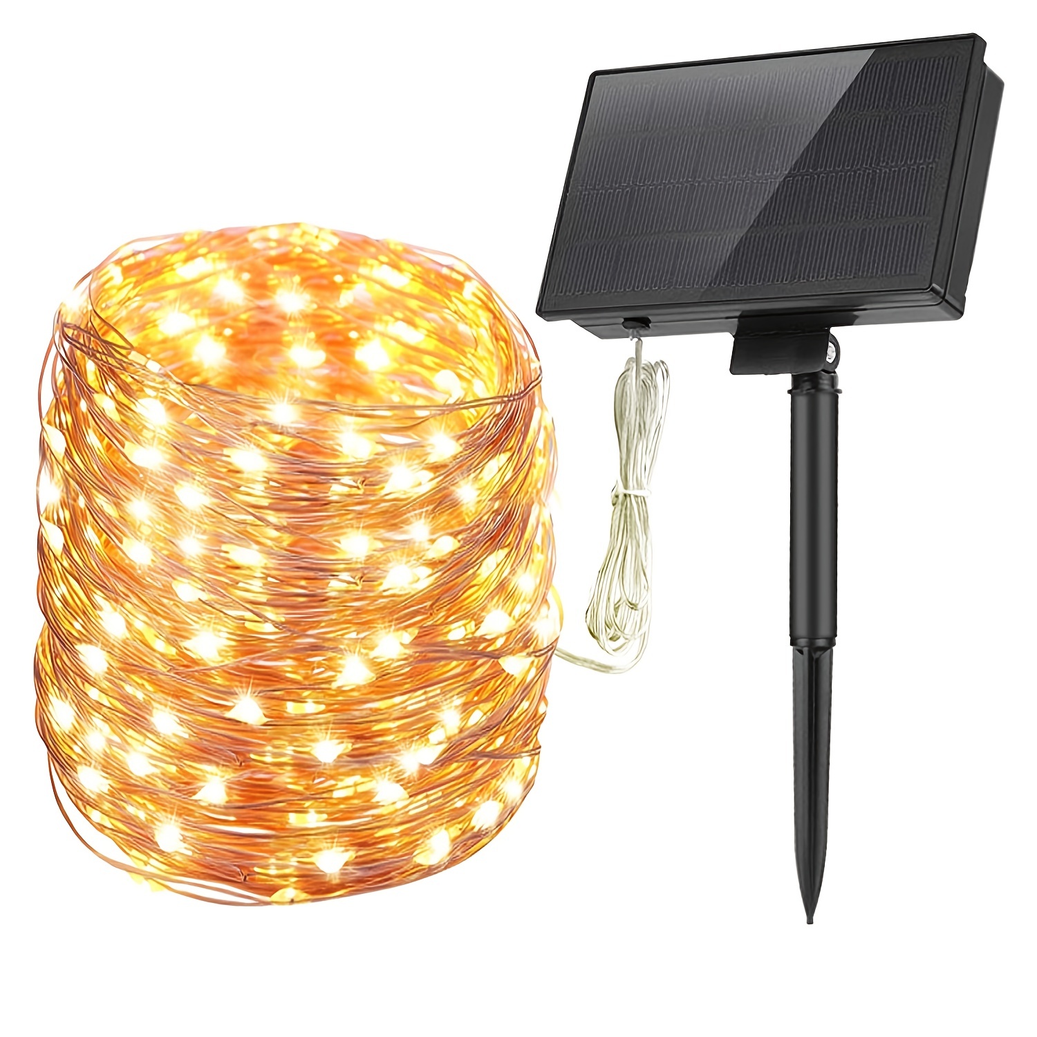 Outdoor Solar String Lights, 164ft 500 Led Solar Powered Fairy Lights With 8 Modes Waterproof Decoration Copper Wire Lights For Patio Yard Trees Christmas Wedding Party