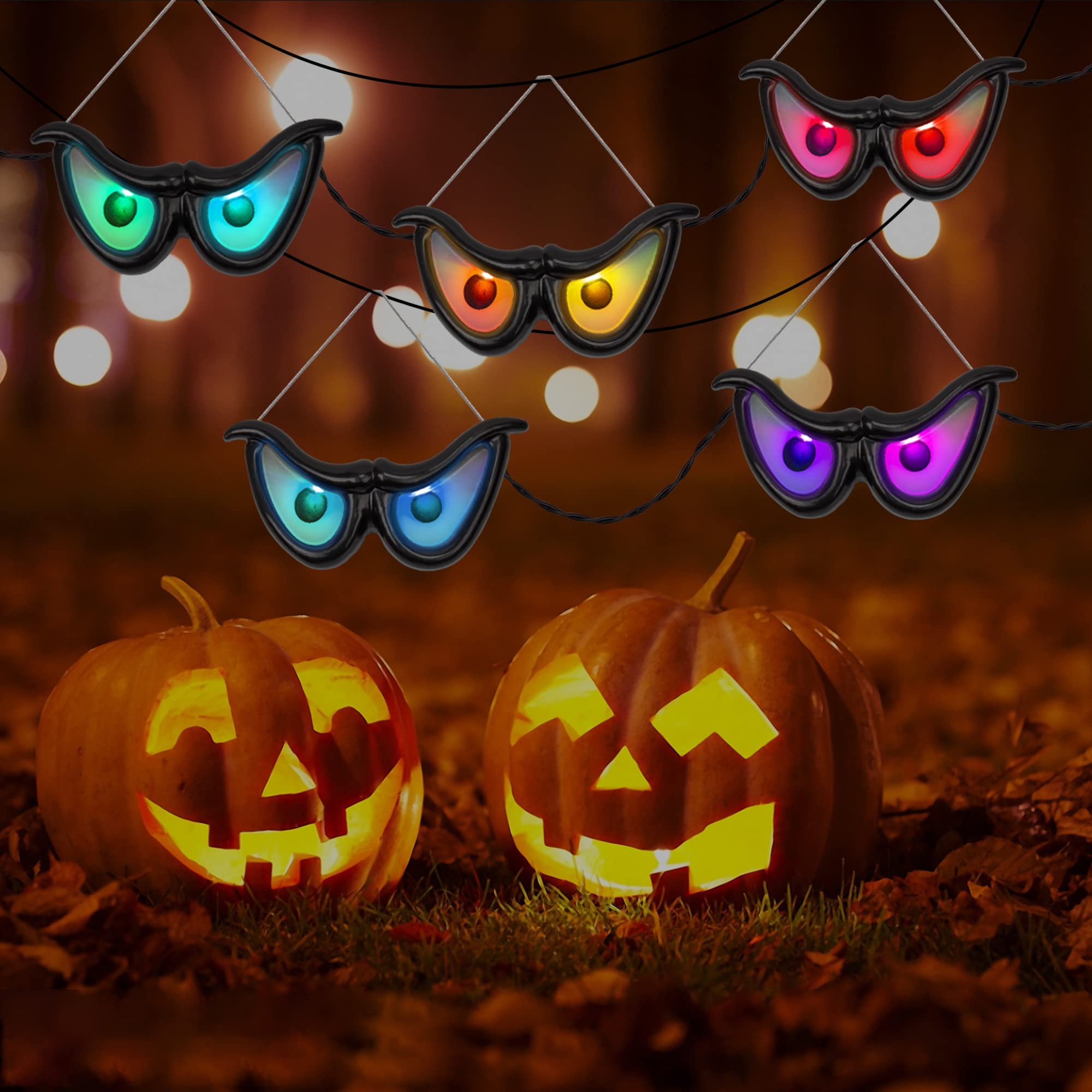 🔥ON SALE🔥Halloween Decorations, 5 Pack Glowing & Flashing LED Eye Lights