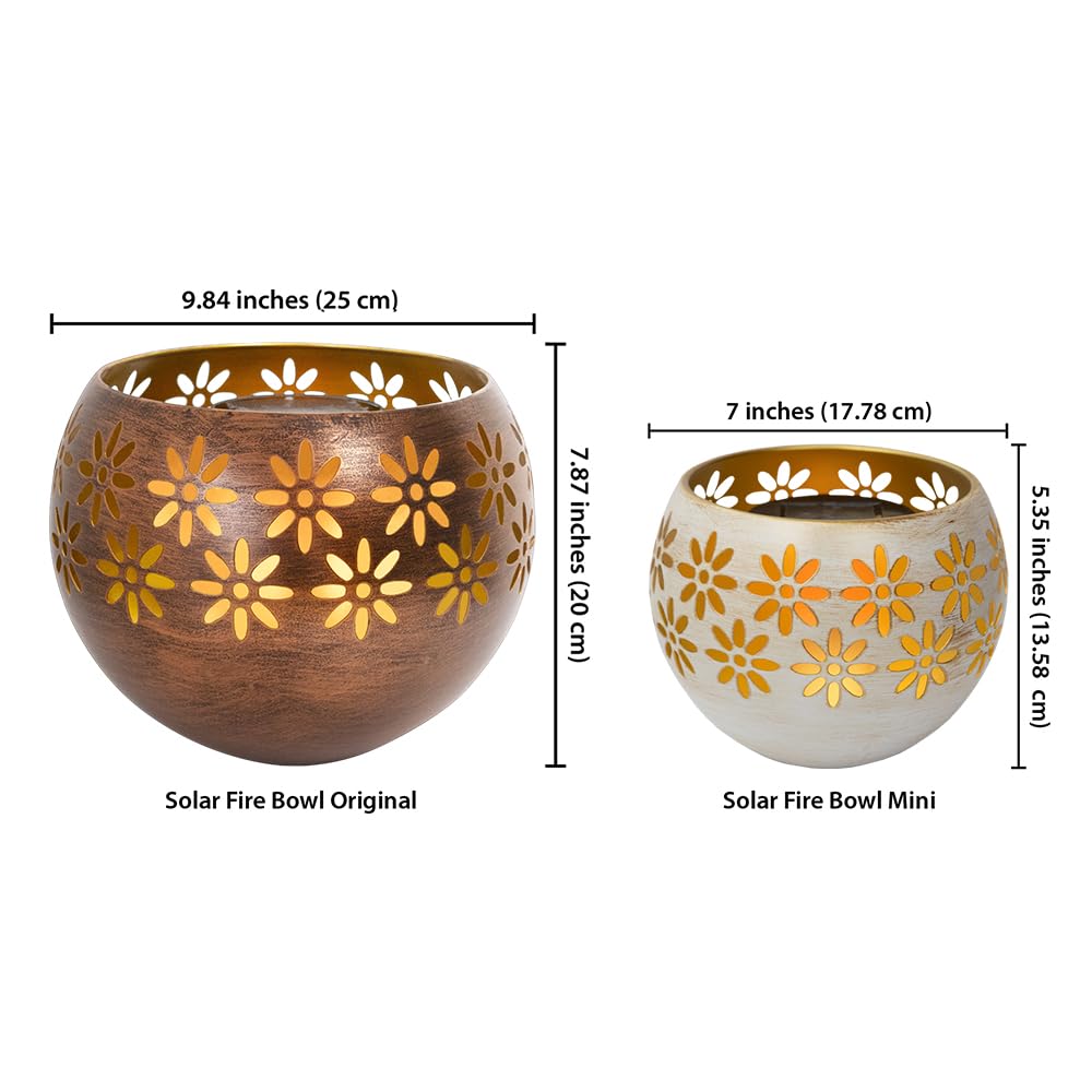 🔥 On Sale 🔥 Metal Solar Flame Bowl Flickering Waterproof Lantern