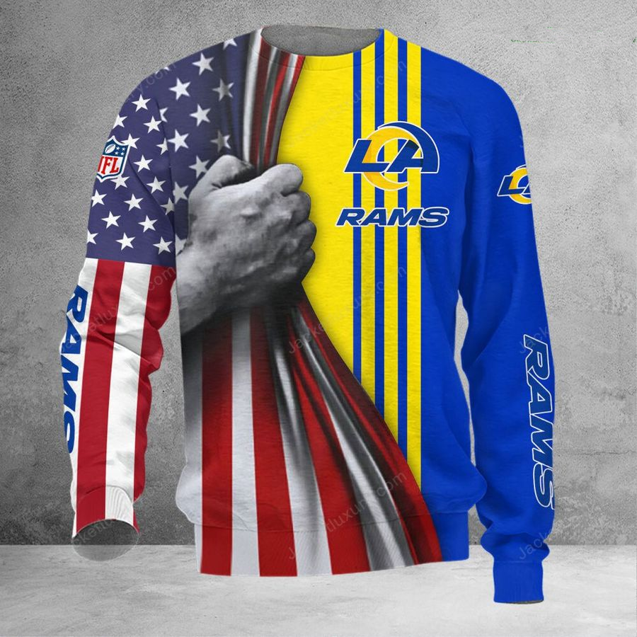 LOS ANGELES RAMS 3D HOODIE SKULL0804