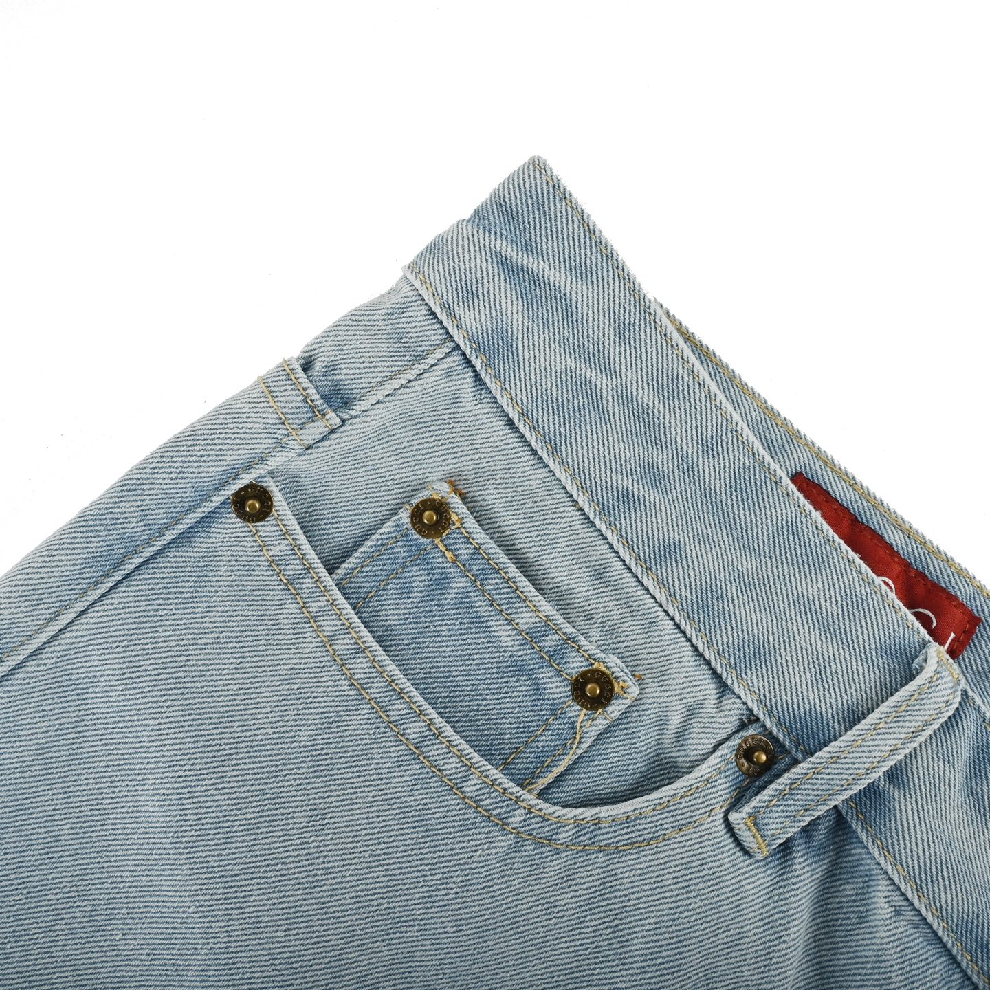 Gucci Double G print washed blue denim shorts