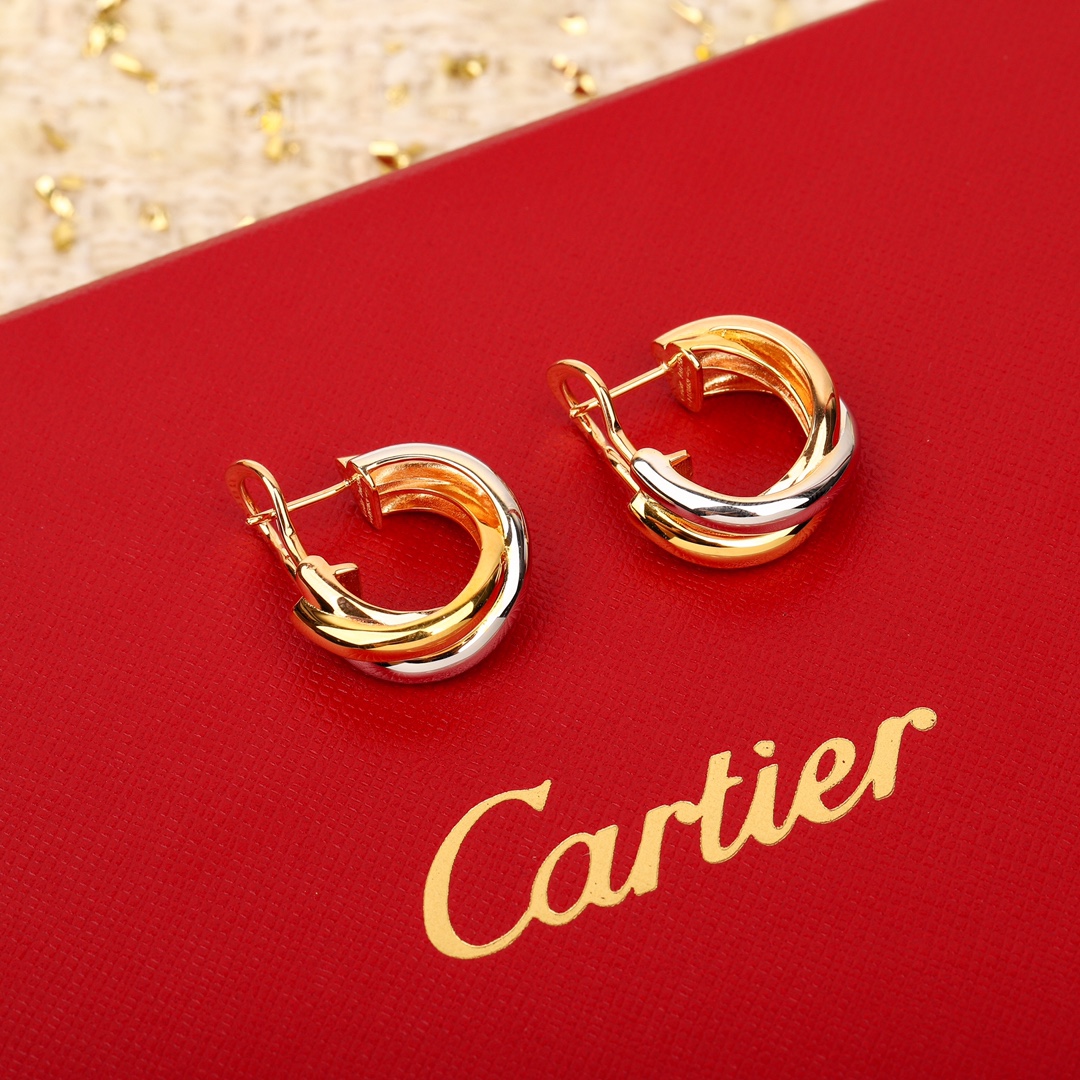 Cartier 3-ring earrings