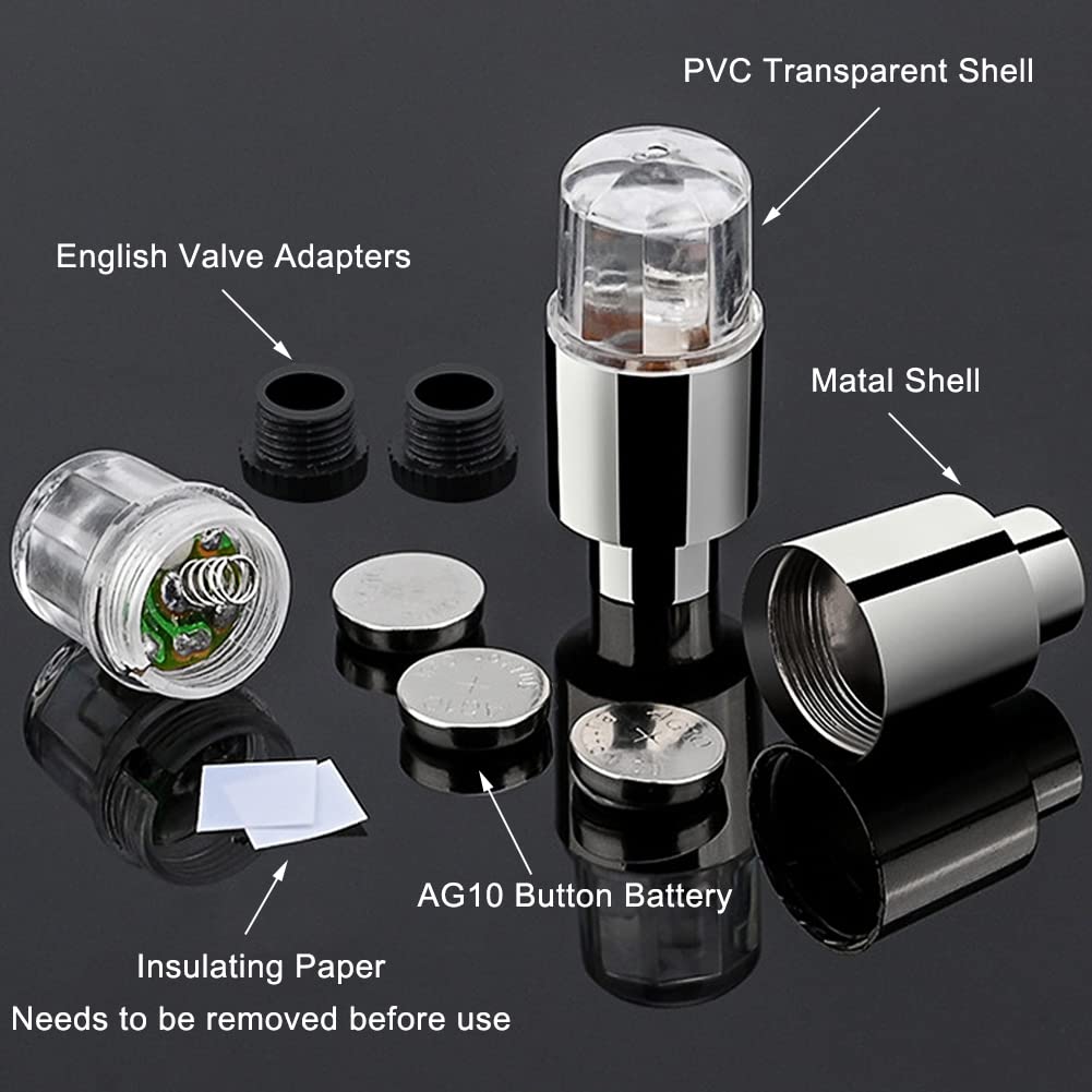 Motion Activated LED Wheel Lights Suitable for Cars, Motorcycles, Bicycles