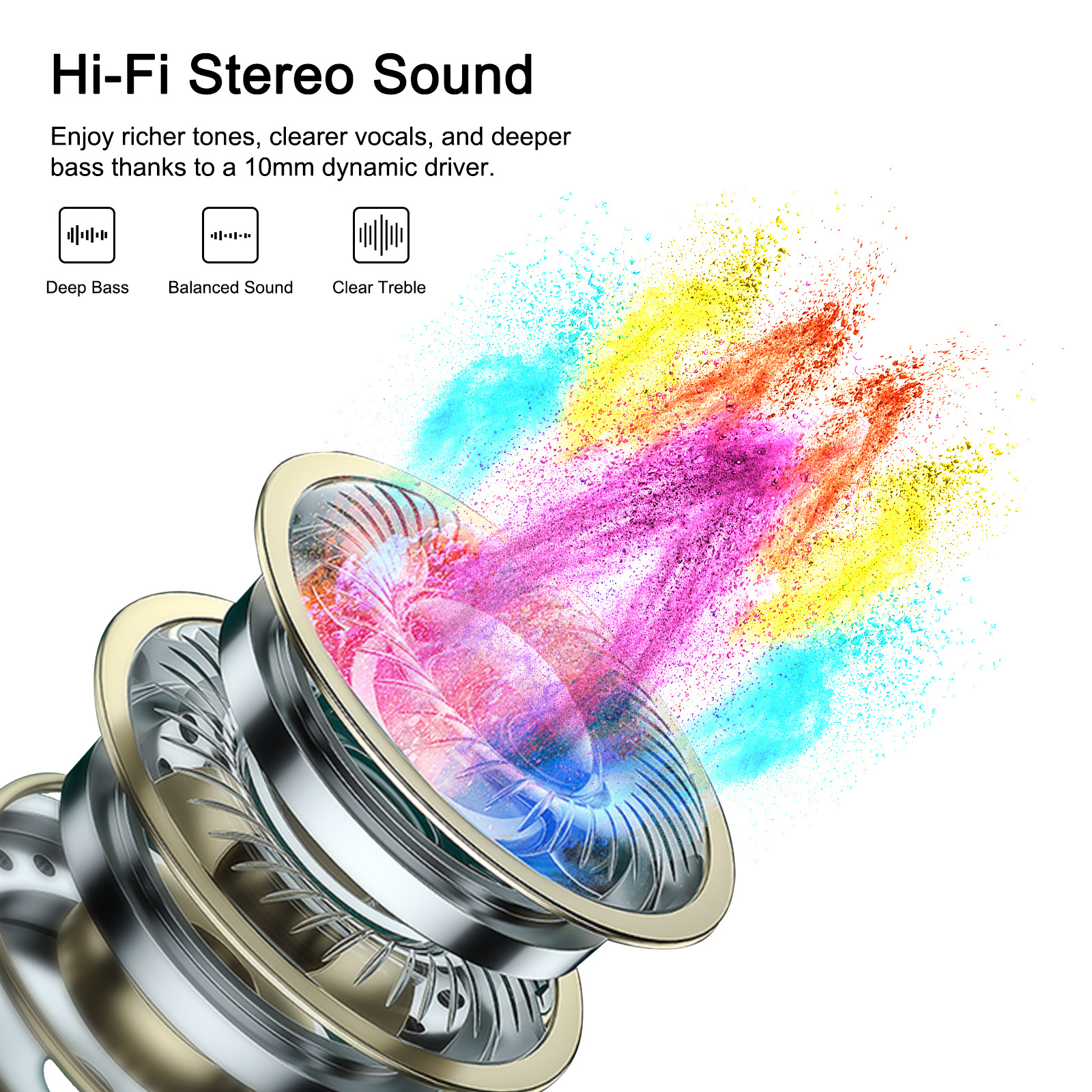 TONSTEP Wireless Noise-cancelling Hi-Fi Stereo Sound Earbuds 5.3