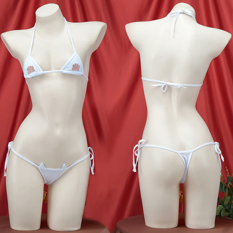 Cat Claw Backless Bikini Lingerie Set