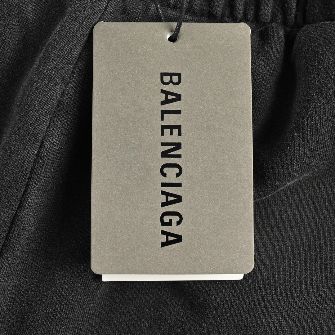 Balenciaga 24Fw heavy washed distressed double B embroidered suit trousers