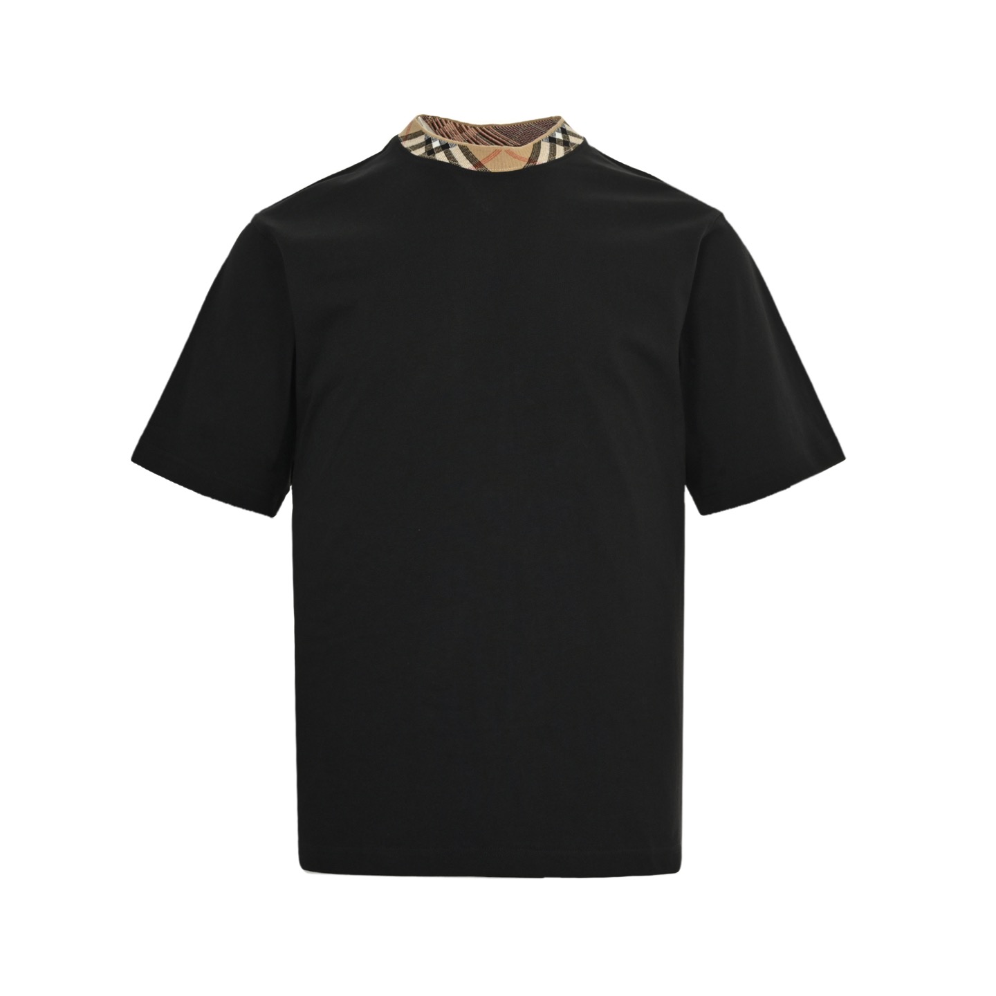 Burberry 25ss plaid collar spliced short sleeves