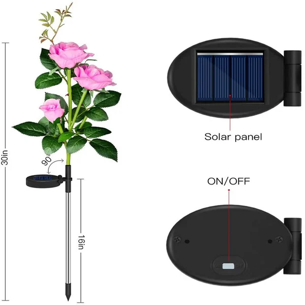 🔥LAST DAY 50% OFF🔥Solar Powered LED Rose Stake