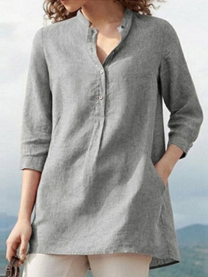 Casual Long-Sleeved Cotton Shirt