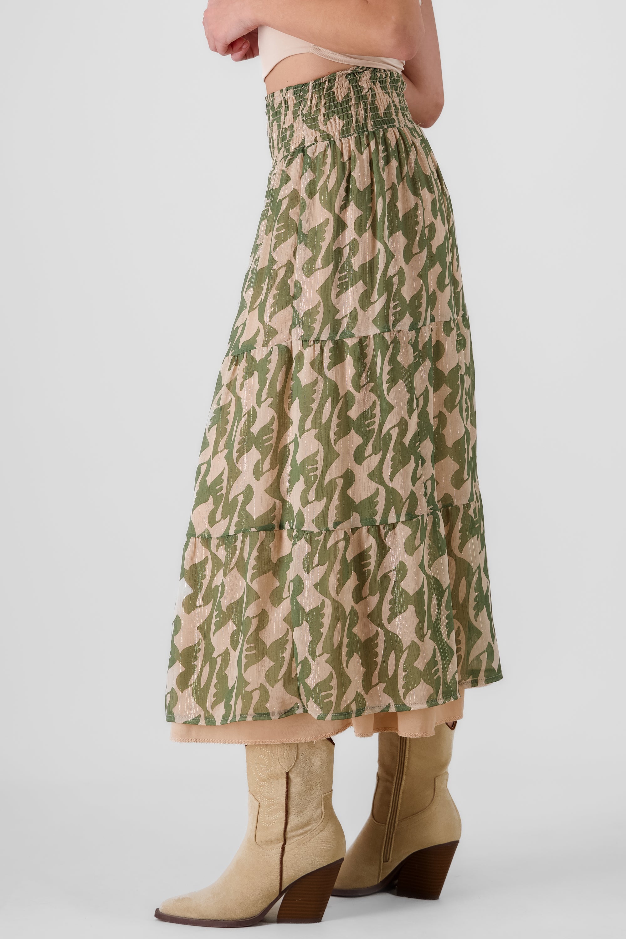 Smock Detail Maxi Skirt