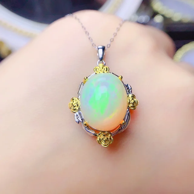 Women Opal Gem Free Delivery Pendant 925 sterling silver Women's Christmas Necklace Gem necklace luxury free shipping