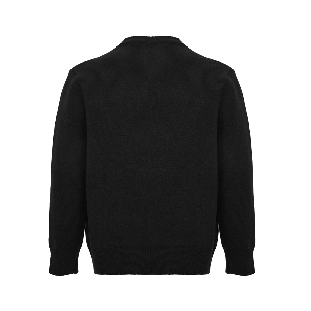 Louis Vuitton 24Fw obscure monogram four-leaf clover large logo intarsia sweater