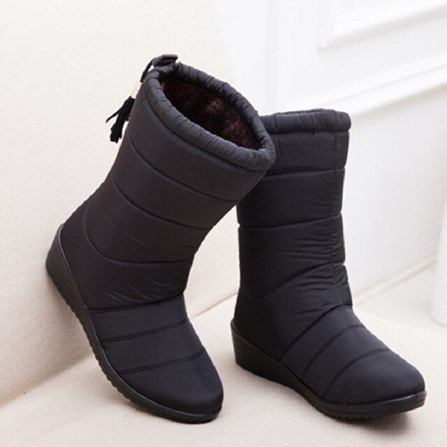 Female Warm Ankle Snow Boots Ladies Shoes Woman Winter Shoes Heels Botas Mujer