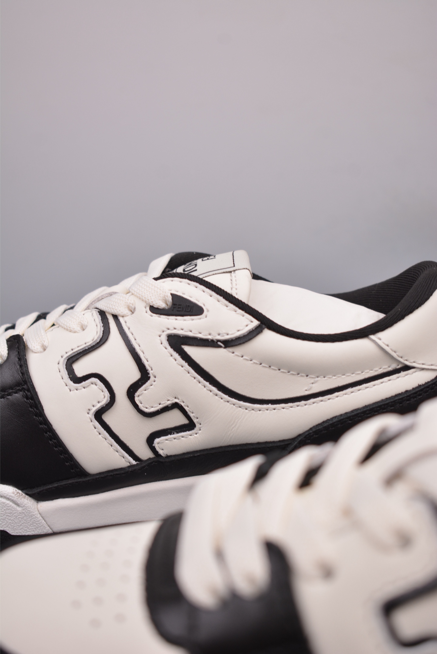 Fendi Match Sneaker Low Velcro white and black FF Jacquard 7E1493L1111