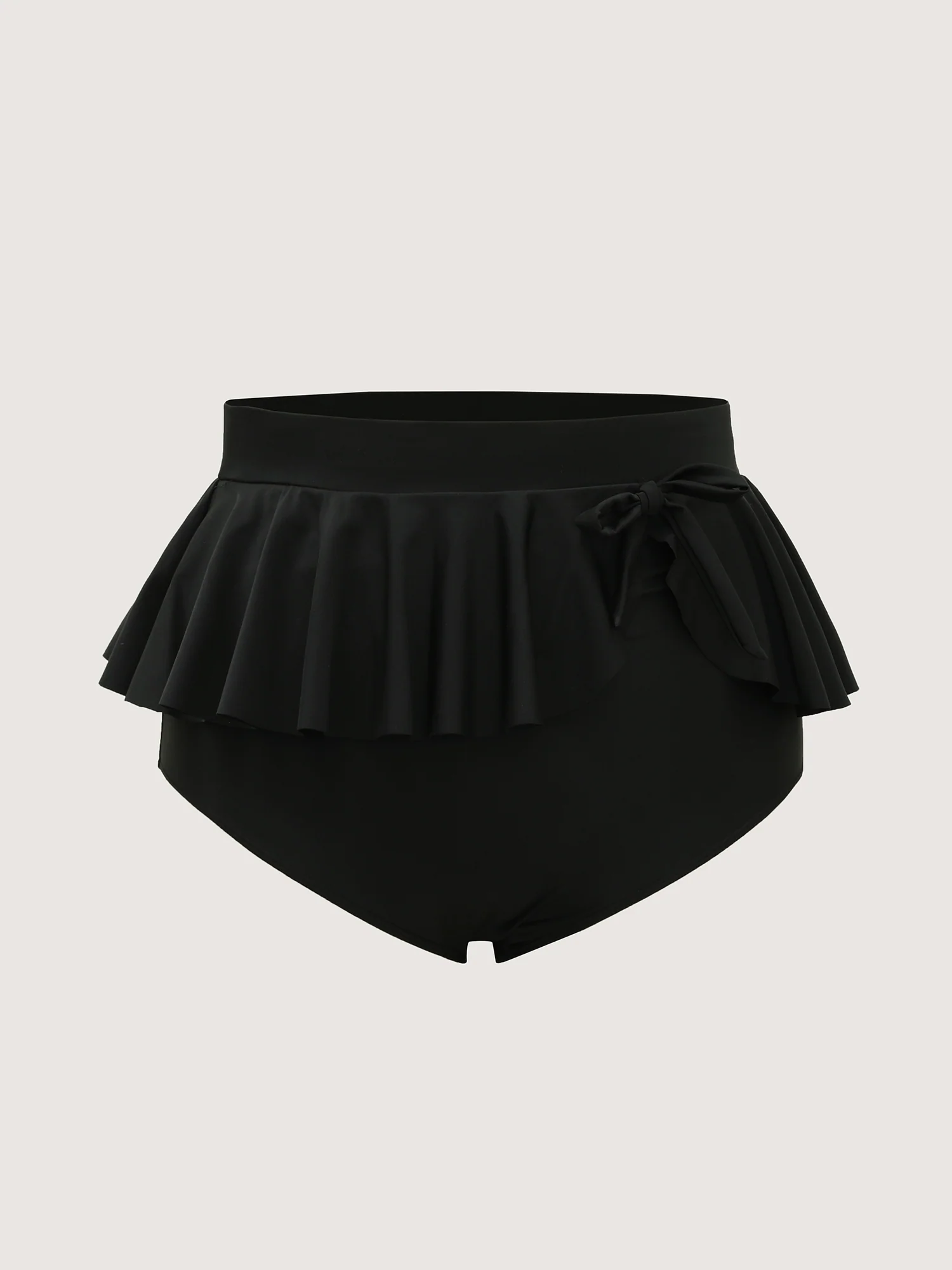 Ruffled Hem Knotted Swim Bottoms