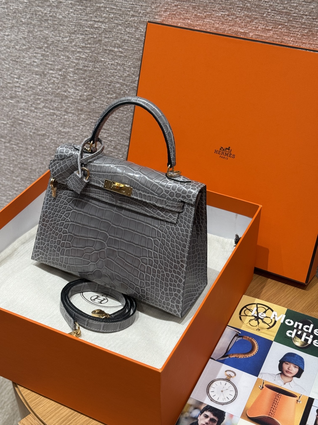 Hermès Kelly 0VGris Ciment (Handmade to order)