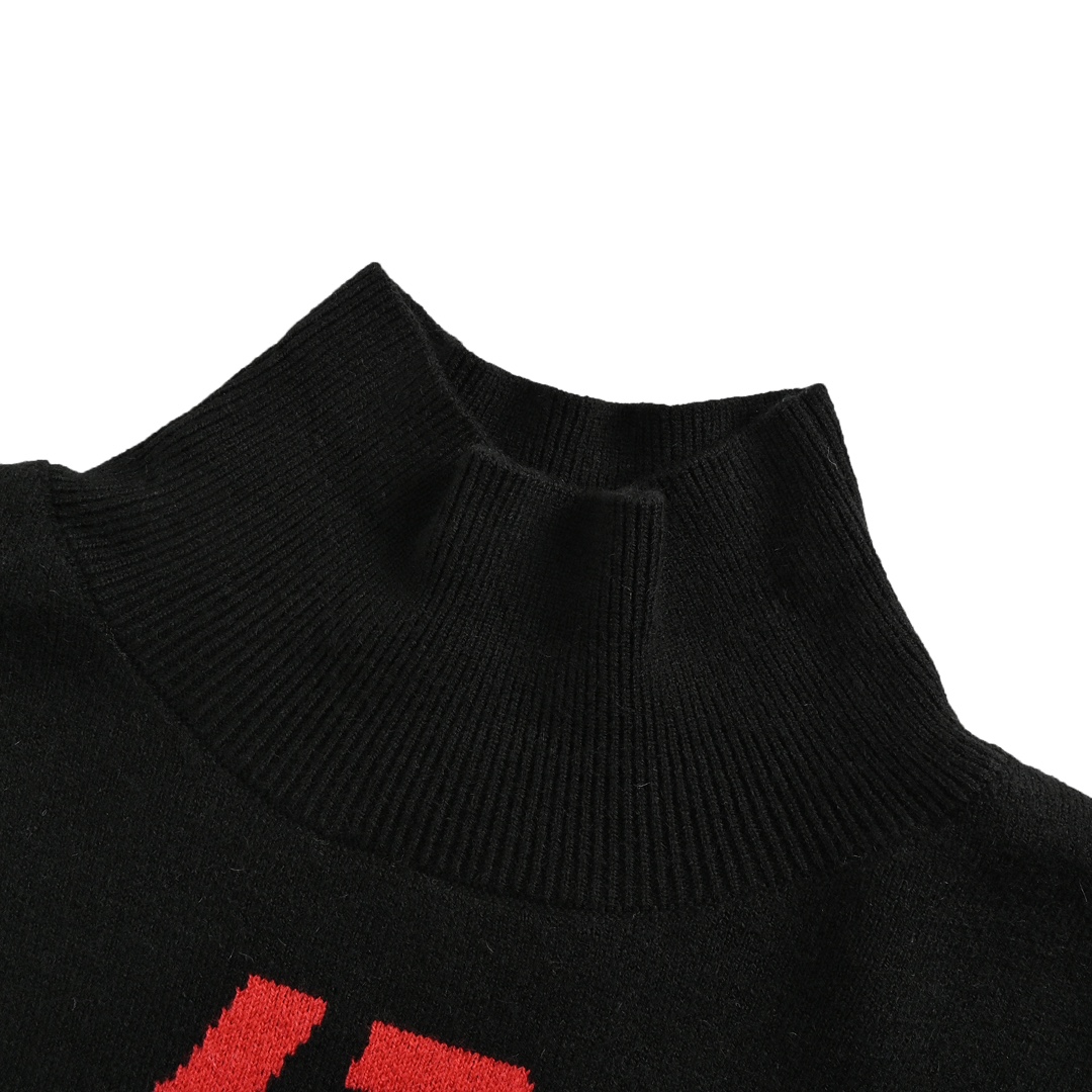 Balenciaga 24Fw Ski Collection Multi-Monograph Turtleneck Sweater