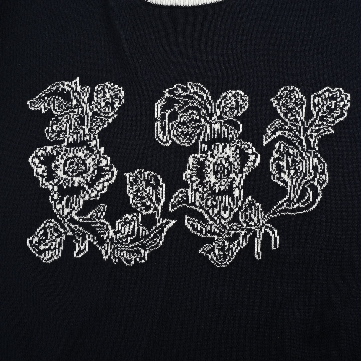 Louis Vuitton 25ss floral jacquard logo knitted short sleeve