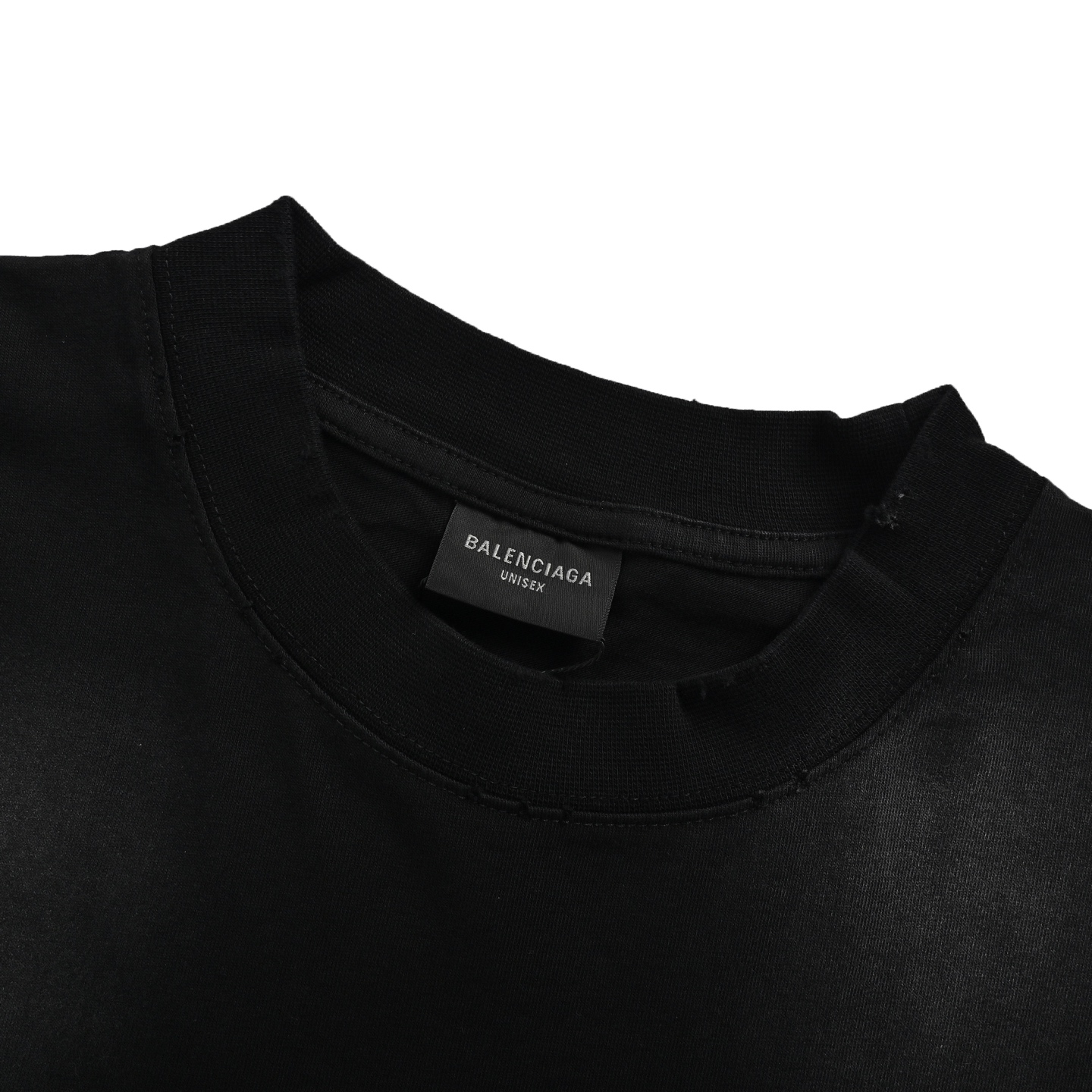Balenciaga, letters on the chest, foam printed, washed and used short sleeves