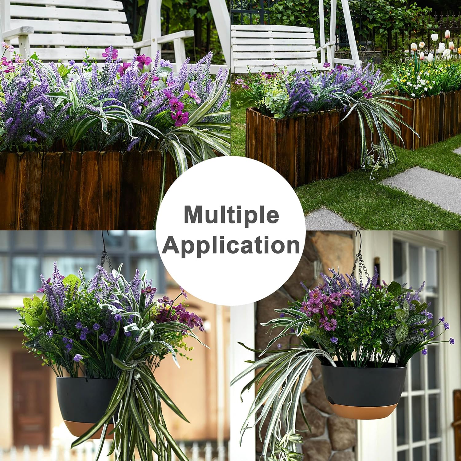 🔥ON SALE🔥Fake Plants UV Resistant Artificial Flowers Greenery Shrubs