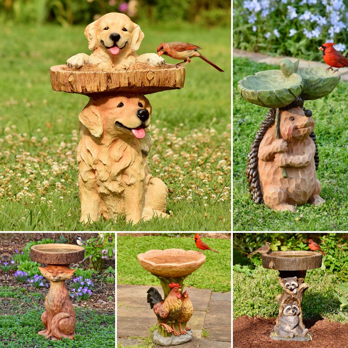 🔥Last Day-[SAVE 50% OFF]-🐕Resin Animal Figurine Bird Feeder🐤-BUY 2 GET 10% OFF & FREE SHIPPING