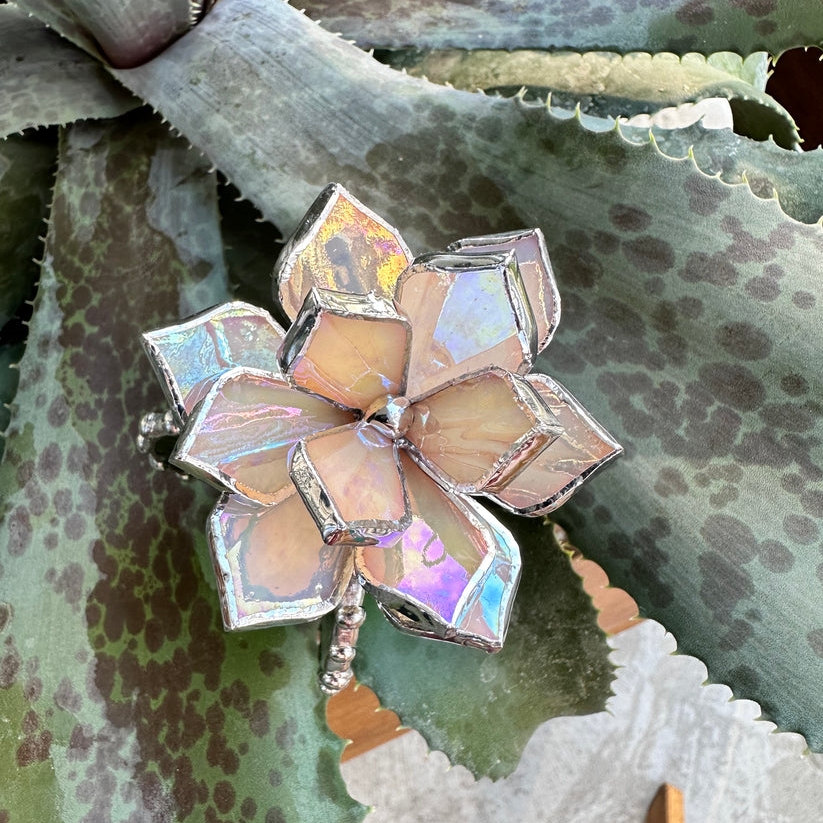 🌵🌈 Handmade Stained Glass Cactus Flower