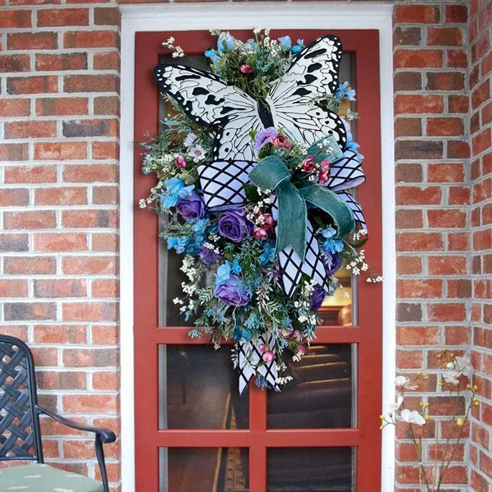 🔥[SAVE 50% OFF]--20 inch Simulation rose butterfly wreath